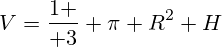 V={1 \over 3} \pi R^2 H