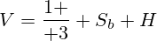V={1 \over 3} S_b H