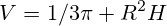 V=1/3\pi R^2H