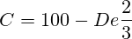 C=100 - De\frac{2}{3}