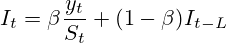 I_t = \beta \frac{y_t}{S_t} + (1-\beta)I_{t-L}