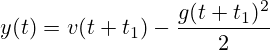 y(t)=v(t+t_1)-\frac{g(t+t_1)^2}{2}